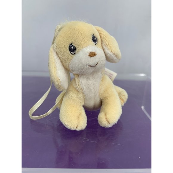 1999 Precious Moments Tender Tails Yellow Puppy Ornament Pellets 3" - Picture 1 of 9